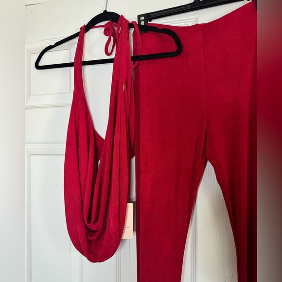 Red Women's Two Piece Pant Set - Picture 6 of 6